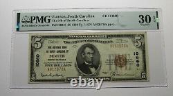 5 1929 Sumter Caroline Du Sud Sc Monnaie Nationale Note De La Banque Bill #10660 Vf30