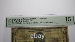 $5 1929 Tampa Bay Floride Fl Monnaie Nationale Banque Note Bill Ch. #3497 F15 Pmg
