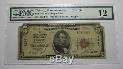 $ 5 1929 Tisbury Ma Banque Nationale Monnaie Note Bill Ch. # 1274 Vignoble De Martha