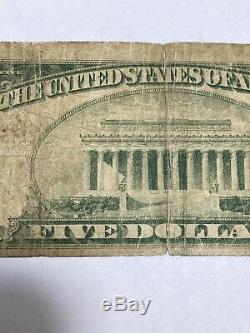 5 $ 1929 Union Alabama Ressorts Al Banque Nationale Monnaie Note Bill Ch. # 7467 Rare