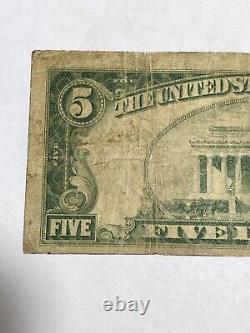 $5 1929 Union Springs Alabama Al Monnaie Nationale Note De Banque Bill Ch. #7467 Rare