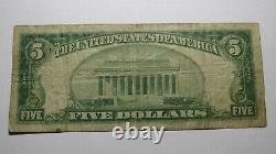 $5 1929 Vergennes Vermont Vt National Currency Bank Note Bill Ch. #1364 Fine
