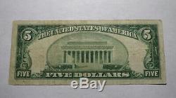 5 $ 1929 Wichita Kansas Ks Banque Nationale Monnaie Note Bill! Ch. # 2782 Fin