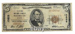 5 $. 1929 Wilmette, Banque Nationale Monnaie Illinois Note Bill Ch. # 10828