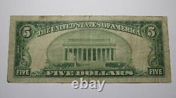 5 1929 Worcester Massachusetts Ma Monnaie Nationale Banque Note Bill Ch. #7595