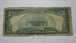 $5 1929 Wyoming Illinois IL National Currency Bank Note Bill Charter #6629 Rare