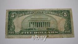 $5 1929 Yazoo City Mississippi Ms National Monnaie Banque Note Bill Ch. #12587