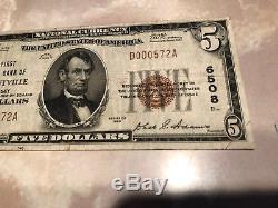 5 $ Dollars 1929 Pleasantville Nj Banque Nationale De Devises Note Hard To Find! Cinq