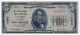 5 $ Easton Banque Nationale Du Maryland Md Série De Monnaie Note De Billet De Banque 1929