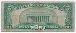 5 $ Easton Banque Nationale Du Maryland MD Série De Monnaie Note De Billet De Banque 1929