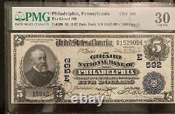 $5 PMG 30 Très bien 1902 Monnaie nationale Banque nationale de Philadelphie #15846