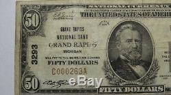 50 $ 1929 Billet De Billet De Banque National MI Michigan Grand Rapids Michigan Mi! Ch. # 3293