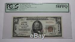 50 $ 1929 Billet De Billets De Banque En Monnaie Nationale Du Paterson New Jersey Nj! # 4072 New58ppq
