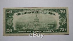 50 $ 1929 Billet De Monnaie National Danville Illinois IL IL Bill Ch. # 2584 Vf +