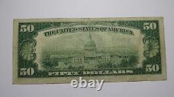 50 $ 1929 Chicago Illinois Monnaie Nationale Note Banque De Réserve Fédérale Note Fine+