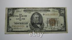50 $ 1929 Cleveland Ohio Oh Monnaie Nationale Note Banque De Réserve Fédérale Note Vf