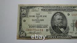 50 $ 1929 Cleveland Ohio Oh Monnaie Nationale Note Banque De Réserve Fédérale Note Vf+