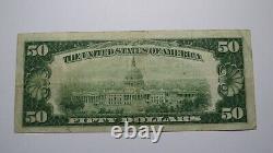 $50 1929 Denver Colorado Co Monnaie Nationale Banque Note Bill Charte #1016 Vf+
