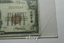$50 1929 Houghton Michigan MI Monnaie Nationale Note De Banque #7676 Vf30 Pcgs