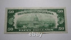$50 1929 Kansas City Missouri Monnaie Nationale Réserve Fédérale Note Bill