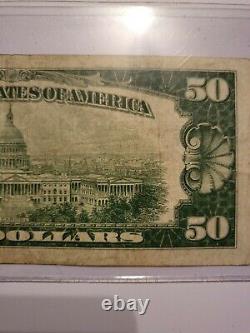 $50 1929 Monnaie Nationale Réserve Fédérale Banque Cleveland Ohio Note Sceau Brun