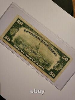 $50 1929 Monnaie Nationale Réserve Fédérale Banque Cleveland Ohio Note Sceau Brun