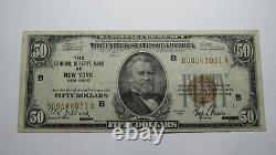 50 $ 1929 New York City Ny Monnaie Nationale Banque Note Bill! Réserve Fédérale Vf