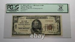 50 $ 1929 Nouveau Philadelphia Ohio Oh National Monnaie Banque Note Bill #1999 Vf20