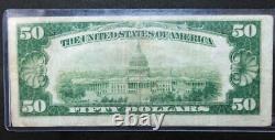 50 $ 1929 Réserve Fédérale De San Francisco Monnaie Nationale Banque Note 071lat