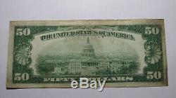 50 $ 1929 Toms River Nj New Jersey Banque Nationale Monnaie Note Bill! # 2509 Rare