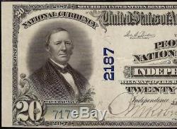 Au 1902 20 Dollars Banque Nationale D'indépendance Iowa Note Pmg Grande Devise 50