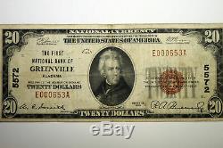 Banque De Réserve Fédérale De 1929 En Monnaie Nationale, Banque De Greenville, Alabama (e000653a)