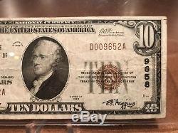 Billet De 10 Dollars É.-u. 1929 Monnaie Nationale Oklahoma Tulsa Exchange Banque Nationale