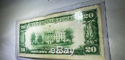 Billet De 20 Dollars Série Nationale De Monnaies 1929 Banque Nationale Monticello