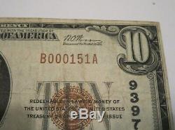 Billet De Banque De 10 Usd De 1929 Brighton Illinois