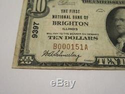 Billet De Banque De 10 Usd De 1929 Brighton Illinois