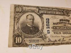 Billet De Banque En Devise Nationale De 10 Dollars Us À 10 Dollars Charleston (caroline Du Sud), 1907