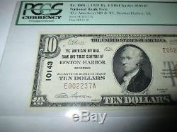Billet De Banque National De La Monnaie Nationale Du Michigan MI À Benton Harbor, 1929, Projet De Loi N ° 10143 Vf