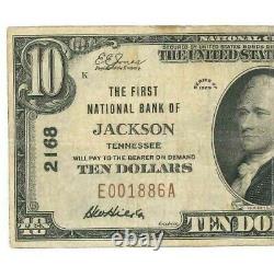 Billet En Devises Nationales De 10 $ Us First National Bank Jackson Tn 1929 Usn019 F