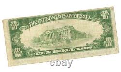 Billet En Devises Nationales De 10 $ Us First National Bank Jackson Tn 1929 Usn019 F