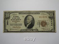 Billet de banque National Currency de Dayton Ohio OH de 1929 de 10 $, charte n° 2604, en bon état