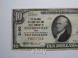 Billet de banque américain de 10 dollars de 1929 Steubenville Ohio OH, monnaie nationale, Ch. #2160, TTB+