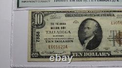 Billet de banque de 10 1929 dollars de Talladega, Alabama, AL, monnaie nationale, note de la banque, numéro de série 7558, état VF25 selon le classement PMG.