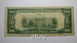 Billet de banque de 20 $ de 1929 Ashley Pennsylvania PA National Currency, Ch. #8656 VF