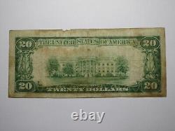 Billet de banque de 20 $ de 1929 de la National Currency Bank de Pensacola, Floride, FL ! Ch. #5603 RARE