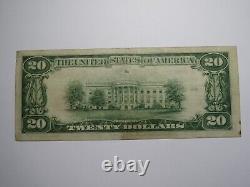 Billet de banque de 20 $ de 1929 de la banque nationale de Greenville, Ohio, charte #7130, en très bon état (VF).