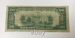 Billet de banque de 20 dollars américains de 1929 de la banque nationale de Moorefield, Virginie-Occidentale, TYI CH#3029, brut BIN.