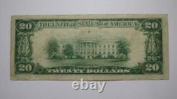 Billet de banque de 20 dollars de 1929 Muskogee Oklahoma OK, devise nationale, banque numéro 12890, EN BON ÉTAT.