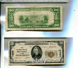 Billet de banque de 20 dollars de la First National Bank de Freeport, Illinois, de 1929, de type 2, en bon état - 4738p.