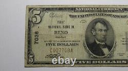 Billet de banque de 5 $ de 1929 de Reno, Nevada, NV, devise nationale, charte n°7038, RARE.